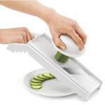 Mandoline universelle mandolino, 4 inserts, blanc