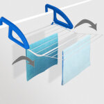 S�choir � linge balcon / radiateur bries, blanc / bleu