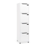 Meuble 4 cases porte � serrure � codes flex'office - h. 158 x l. 41 x p. 40 - blanc