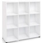 Meuble 9 cases - casier de bureau individuel flex office - h. 121 x l. 119 x p. 40 cm. - blanc