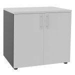 Meuble bas axiome - l. 80 x h. 72 cm - 2 portes - corps anthracite - portes blanc Meuble bas axiome - l. 80 x h. 72 cm - 2 portes - corps anthracite - portes blanc