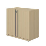 Meuble bas fusion - l. 81 x h. 78 cm - 2 portes battantes - ch�ne structur�