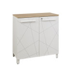 Meuble bas vitaly l. 80 x h. 79 x p. 42 cm - corps blanc - portes blanc - top chêne Meuble bas vitaly l. 80 x h. 79 x p. 42 cm - corps blanc - portes blanc - top chêne