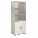 Meuble haut activity - l. 80 x h. 180 cm - 2 portes basses - corps aluminium - portes blanc