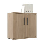 Meuble de rangement bas osiris - l. 80 x p. 45 x h. 78 cm - 2 portes - ch�ne bocage
