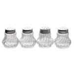 Mini sali�re / poivri�re, set de 4, verre / acier inoxydable