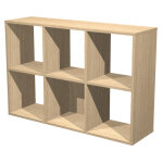 Module bibliothèque multicases - 6 cases - chêne Module bibliothèque multicases - 6 cases - chêne