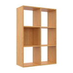 Biblioth�que multicases classic - 6 cases - h�tre