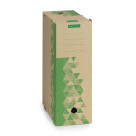 Mondoffice bote archives carton recycl - dos 12 cm - kraft / vert - lot de 10