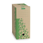 Mondoffice bote archives carton recycl - dos 15 cm - kraft / vert - lot de 10