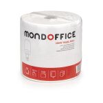 Mondoffice essuie - mains en papier double �paisseur - 500 feuilles pr�d�coup�es gauffr�es - bobine maxi ...