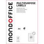 Mondoffice etiquettes blanches multi - usages 70 x 42, 3 mm - bords carr�s - boite de 2100