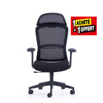 Mondoffice fauteuil ergonomique m busty assise tissu et dossier maille - appui - t�te - soutien lombaire ...