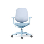 Mondoffice fauteuil m - lively assise et dossier maille avec accoudoirs fixes - bleu clair