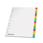 Mondoffice intercalaires alphab�tiques a4 en bristol 170g blanc - 20 divisions couleur