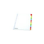 Mondoffice intercalaires mensuels a4 + en bristol 170g blanc - 12 divisions couleur