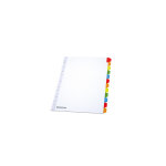 Mondoffice intercalaires neutres a4 en bristol 170g blanc - 12 onglets couleur