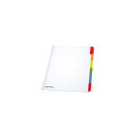 Mondoffice intercalaires neutres a4 + en bristol 170g blanc - 6 onglets couleur