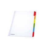 Mondoffice intercalaires neutres a4 en bristol 170g blanc - 6 onglets couleur