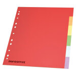 Mondoffice intercalaires neutres a4 + en carte lustre 225g couleur - 6 onglets