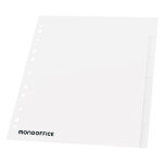 Mondoffice intercalaires neutres a4 + en polypropylne blanc - 6 onglets