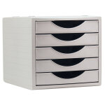 Mondoffice module de classement 5 tiroirs de rangement - gris
