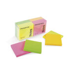 Mondoffice notes repositionnables 76 x 76 mm - assorties n�on - lot 12 blocs de 100 feuilles