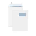 Mondoffice pochette blanche c4 229 x 324 mm 90g fen�tre 50 x 100 mm - autocollante bande protectrice ...