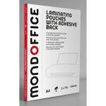 Mondoffice pochettes de plastification a4 dos adh�sif - epaisseur : 75 microns par face - bo�te de 100 ...