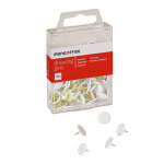 Mondoffice punaises tête plate blanche en plastique - boîte de 120 Mondoffice punaises tête plate blanche en plastique - boîte de 120