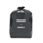 Mondoffice sac poubelle 130l noir - lot de 100 Mondoffice sac poubelle 130l noir - lot de 100