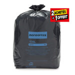 Mondoffice sac poubelle 130l noir 100% recycl� - d�chets lourds - 2 lots de 100 sacs + 1 offert