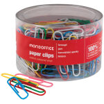 Mondoffice trombones acier laqu� 25 mm - bo�te de 100 coloris assortis