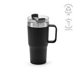 Mug de voyage 580 ml en acier inoxydable - avec couvercle - noir Mug de voyage 580 ml en acier inoxydable - avec couvercle - noir