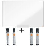 Nobo pack tableau blanc laqu nano clean surface magntique - l. 120 x h. 90 cm + 4 marqueurs noirs