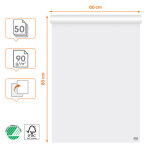 Nobo recharge chevalet papier blanc 90g - 1 face uni / 1 face quadrill - l. 60 x h. 85 cm - bloc 50 ...