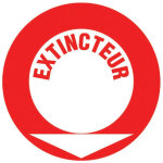 Novap panneau extincteur avec flche directionnelle 20 x 20 cm polystyrne antichoc
