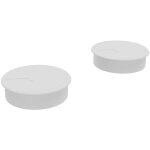 Obturateur passe - c�bles 80 mm pour bureau - blanc - lot de 2