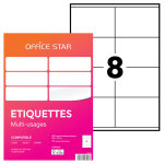 Office star os43426 etiquettes multi - usages blanches 105 x 70 mm - bo�te de 800