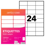 Office star os43474 etiquettes multi - usages blanches 70 x 37 mm - bo�te de 2400