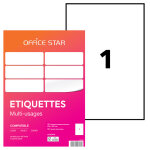 Office star os43478 etiquettes multi - usages blanches 210 x 29, 7 mm - bo�te de 100