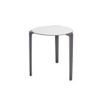 One table empilable de restauration ronde 70 cm usage extrieur - blanc / anthracite