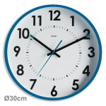 Orium abylis - horloge analogique murale silencieuse � quartz - diam�tre 30 cm - bleu