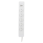 Otia bloc multiprise mantea 5 prises secteur parafoudre avec interrupteur � pied + 1 usb - a et 1 usb ...
