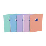 Oxford bloc notes smart a5 14, 8 x 21 cm - 80 / 90g - petits carreaux 5x5 - 160 pages - assortis pastel ...