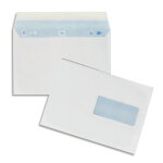 Oxford bote de 200 enveloppes blanches auto - adhsives 90g format 162x229mm c5 fentre 45x100mm