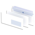 Oxford bote de 500 enveloppes blanches auto - adhsives 90g format dl 110x220 mm avec fentre 45x100 ...