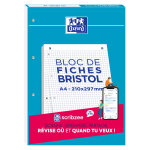 Oxford bristol 2. 0 - bloc 30 fiches a4 210 x 297mm perfores - blanc quadrill 5x5