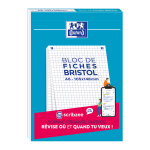 Oxford bristol 2. 0 - bloc 30 fiches a6 105 x 148mm non perfores - blanc quadrill 5x5