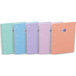 Oxford cahier carte spirale smart 23x29, 7cm a4 + 160 pages 4 trous seyes. coloris pastel assortis